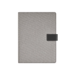 Document folder with tablet and phone protection, A4 dark grey colour front view