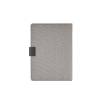 Recycled  cotton folder with snap fastener, A5 dark grey colour rear view