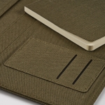 Recycled cotton folder with snap fastener, A4 military green colour fourth view