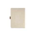 Writing folder made of recycled cotton with fastener, A5 natural colour rear view