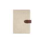 Writing folder made of recycled cotton with fastener, A5 natural colour front view