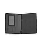 Faux leather folder with zip, pockets and writing pad, A4 black colour second view