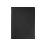 Faux leather folder with zip, pockets and writing pad, A4 black colour front view