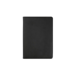 Faux leather folder with phone holder and pockets, A5 black colour front view