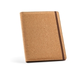 Cork folder with elastic closure and tablet sleeve, A4 natural colour