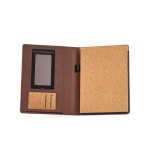 Cork folder with elastic closure and tablet sleeve, A4 natural colour second view