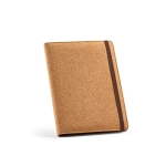 Cork document folder with phone pocket and pen holder, A5 natural colour