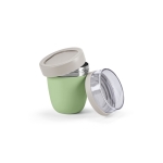 Leakproof dual thermal lunch box, 430ml marbled green colour second view