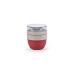 Recycled steel, dual compartment, jar, 260ml burgundy colour