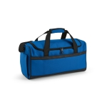 Sports bag made of RPET with black reflective straps blue colour