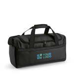 Sports bag made of RPET with black reflective straps main view