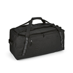 Duffle bag with adjustable reflective straps black colour