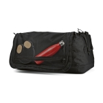 Duffle bag with adjustable reflective straps black colour second view