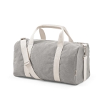 Recycled cotton sports bag with shoulder strap grey colour