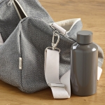 Recycled cotton sports bag with shoulder strap grey colour ambient view