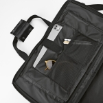 Duffle bag with water-repellent coating, RPET black colour detail view