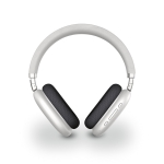 Wireless noise-cancelling headphones with mic light grey colour front view