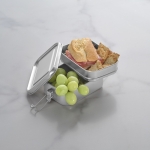 Recycled stainless steel lunch box with clasps, 1.05 L