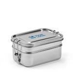 Recycled stainless steel lunch box with clasps, 1.05 L main view