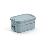 Double lunch box, recycled steel with clasps, 1.05 L marbled blue colour