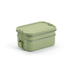 Double lunch box, recycled steel with clasps, 1.05 L marbled green colour