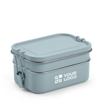 Double lunch box, recycled steel with clasps, 1.05 L main view