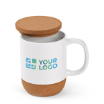 Eco-friendly ceramic mug with cork lid and base, 350 ml main view