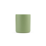 Ceramic mug with matte finish, without handle, 210 ml marbled green colour front view