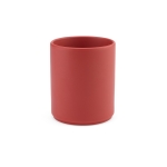 Ceramic mug with matte finish, without handle, 210 ml marbled red colour