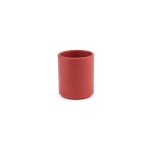 Ceramic mug with matte finish, without handle, 60 ml marbled red colour