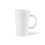 Corporate mug with ceramic body and large handle, 270 ml white colour