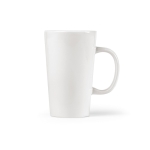 Corporate mug with ceramic body and large handle, 270 ml white colour front view