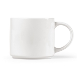 Ceramic mug with large handle, 400 ml white colour front view