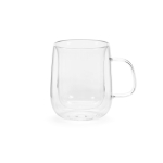 Double-walled borosilicate glass mug, 400 ml transparent colour