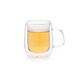 Double-walled borosilicate glass mug, 400 ml transparent colour second view