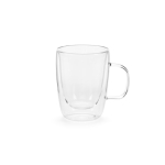 Double-walled borosilicate glass mug, 260 ml transparent colour