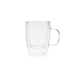 Double-walled borosilicate glass mug, 260 ml transparent colour front view