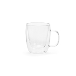 Double-walled borosilicate glass mug, 220 ml transparent colour