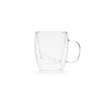 Double-walled borosilicate glass mug, 220 ml transparent colour front view