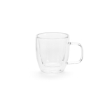 Double-walled borosilicate glass mug, 50 ml transparent colour