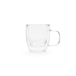 Double-walled borosilicate glass mug, 50 ml transparent colour front view