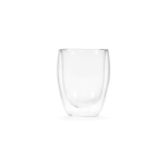 Double-walled borosilicate glass mug, 300 ml transparent colour front view