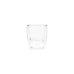 Double-walled borosilicate glass mug, 60 ml transparent colour front view