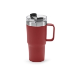 Recycled stainless steel thermal mug, 490 ml burgundy colour