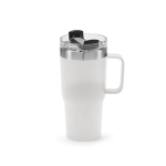 Recycled stainless steel thermal mug, 490 ml white colour