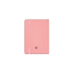 Notebook with lined sheets recycled paper, A6 pink colour rear view