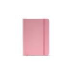 Notebook with lined sheets recycled paper, A6 pink colour front view