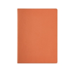 Notebook made from recycled cardboard lined sheets, A4 orange colour front view