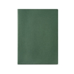 Notebook made from recycled cardboard lined sheets, A4 dark green colour front view