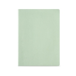 Notebook made from recycled cardboard lined sheets, A4 pastel green colour front view